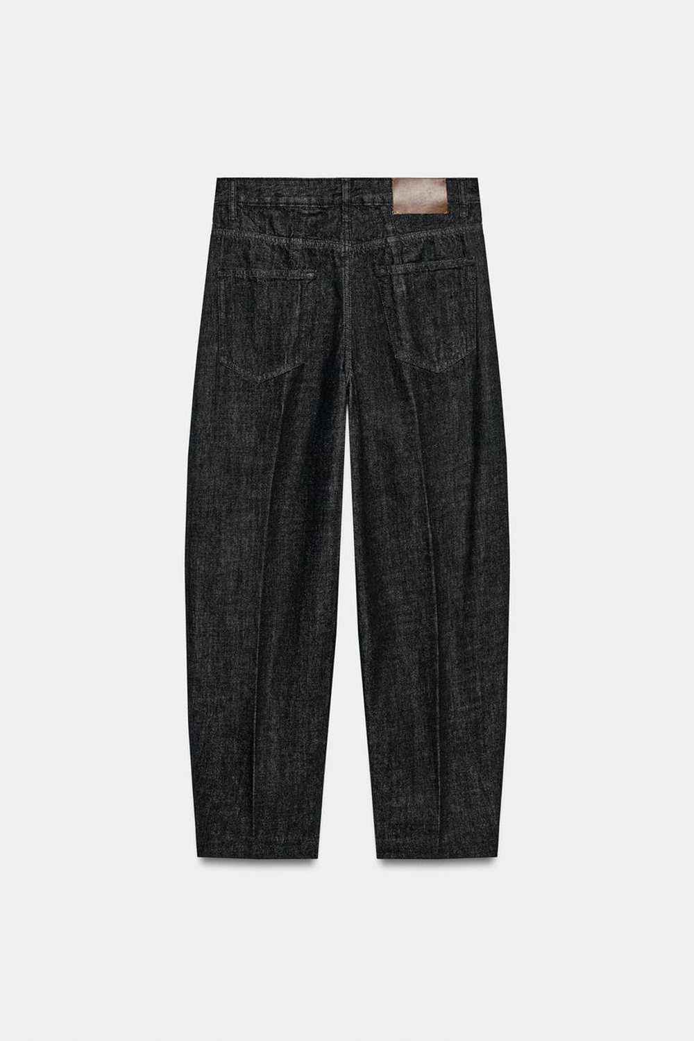 ZARA ДЖИНСЫ TAPERED С ВЫСОКОЙ ПОСАДКОЙ — ZW COLLECTION, ЧЕРНЫЙ