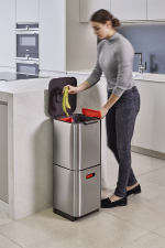 Контейнер для мусора с двумя баками totem compact, 40 л, нержавеющая сталь