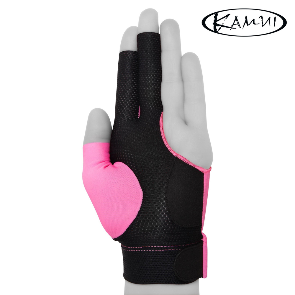 Перчатка для бильярда "Kamui QuickDry" розовая/черная левая XL