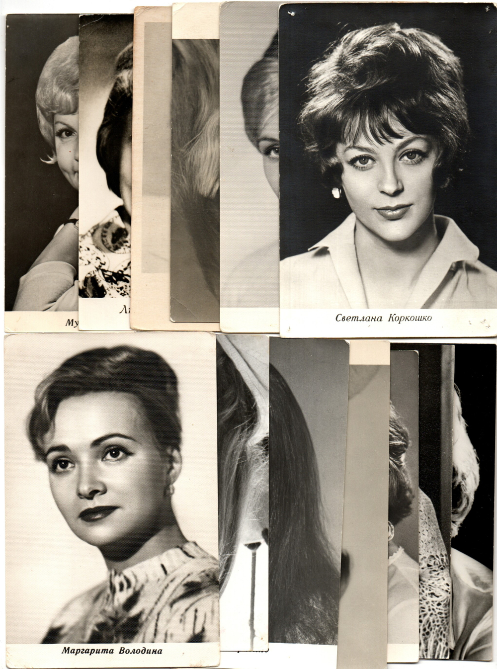 №86 Открытки Артисты и актёры СССР 1960–1970-е г. 25 штук. Чёрно-белые, чистые, без повторов