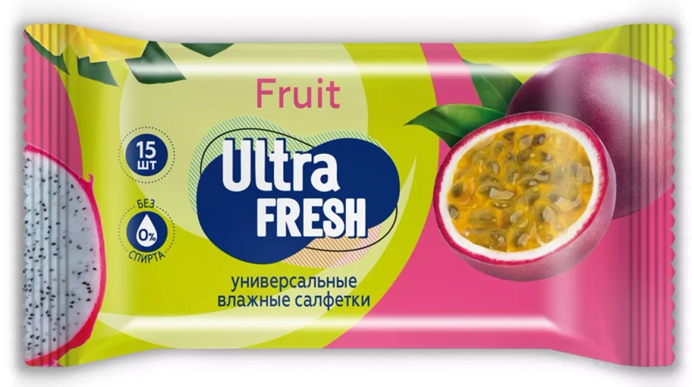 Ultra Fresh Влажные салфетки Flower_Fruit 15 шт., блок 120шт.