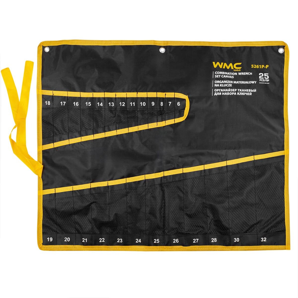 Органайзер тканевый для набора ключей 25пр (680х570мм) WMC TOOLS WMC-5261P-P