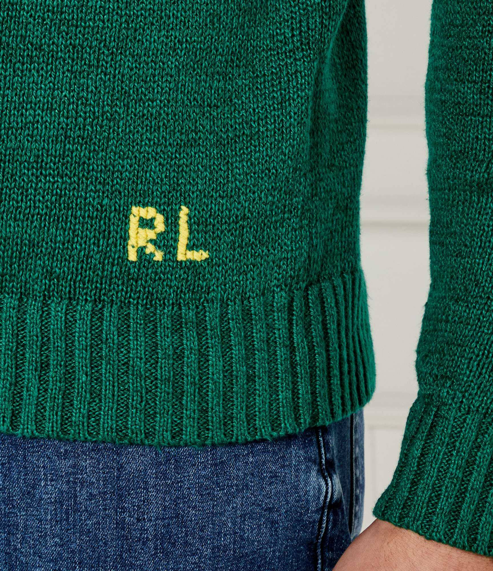 Льняный свитер POLO RALPH LAUREN - зеленый(710961155)