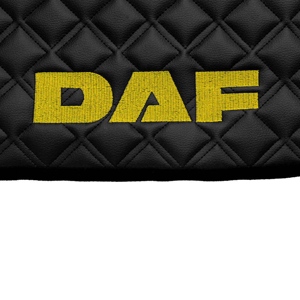 Ковры Daf XF-105 с 2006 года (механика) (экокожа, черный, черный кант, желтая вышивка)