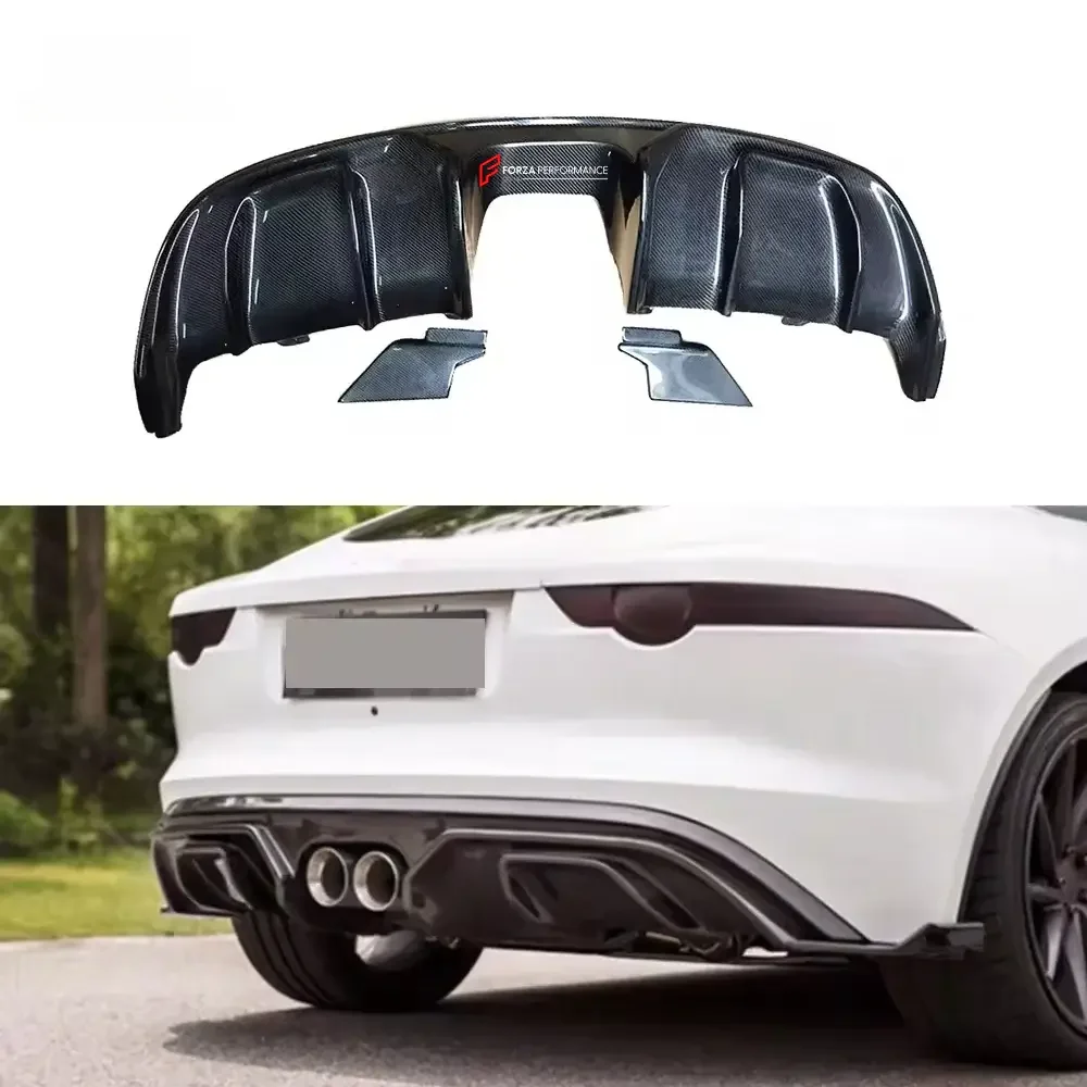 Карбоновый диффузор заднего бампера для Jaguar F-Type 2015-2018 Ягуар