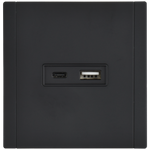 FORTE&PIANO Розетка USB A+C 18Вт FP151M металл черный IEK