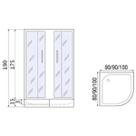 Душевой уголок River Don Light 90x90 MT 10000008313 с поддоном