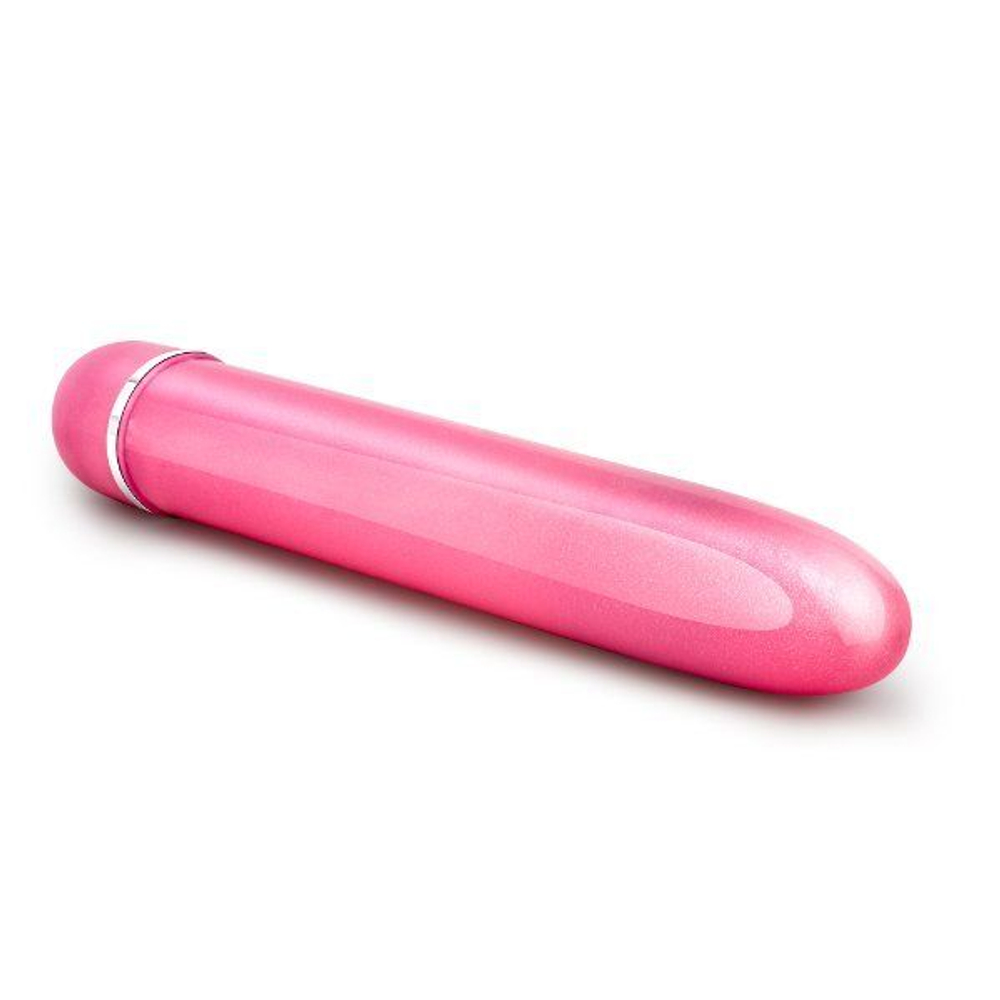 Розовый тонкий классический вибратор Slimline Vibe - 17,8 см. (Цвет: розовый)
