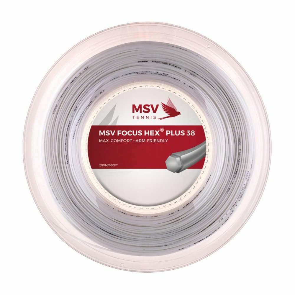 Теннисные струны MSV Focus Hex Plus 38 (200 m) - white