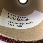 COTTON LUREX; 95% хлопок, 5% люрекс; 400м/100гр; шнурок; цвет: бордовый, люрекс золото; S503