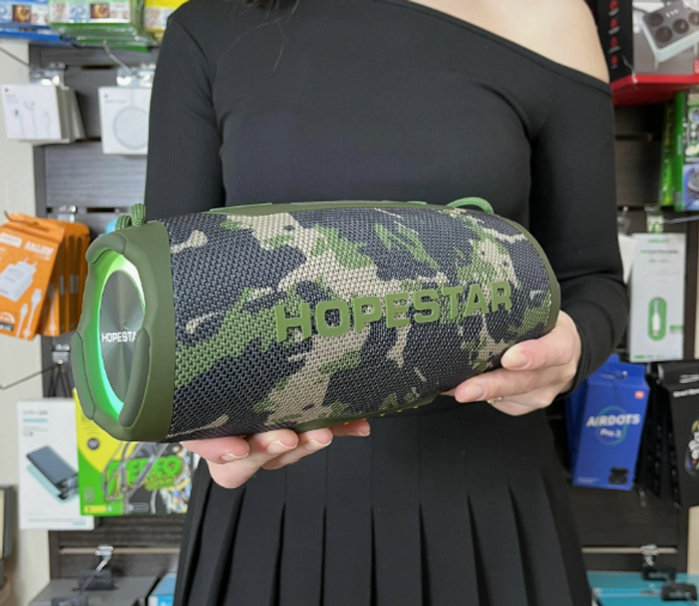 Беспроводная колонка Hopestar H53, световые эффекты, влагозащищенный корпус, поддержка microSD, 35 Вт, military