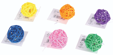 Игрушка для кошек WONDERS Мяч с бубенчиком из ротанга, 4 см (пакет 55шт) Mpets