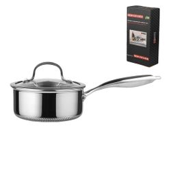 Сотейник 1,4 л с крышкой 16/13,5*13 см New Kitchen Honeycombs нерж. с антиприг. покр. ИНДУКЦИЯ