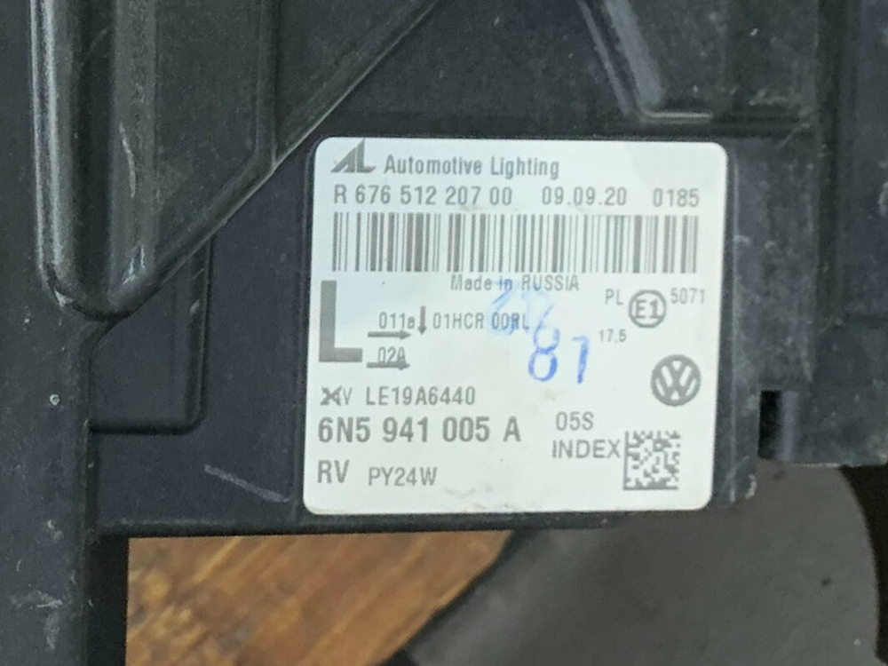 Фара левая LED Volkswagen Polo 6 20-нв Б/У Оригинал 6N5941005A