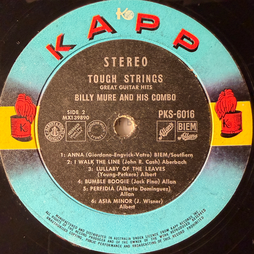 Billy Mure And His Combo ‎– Tough Strings (Австралия)