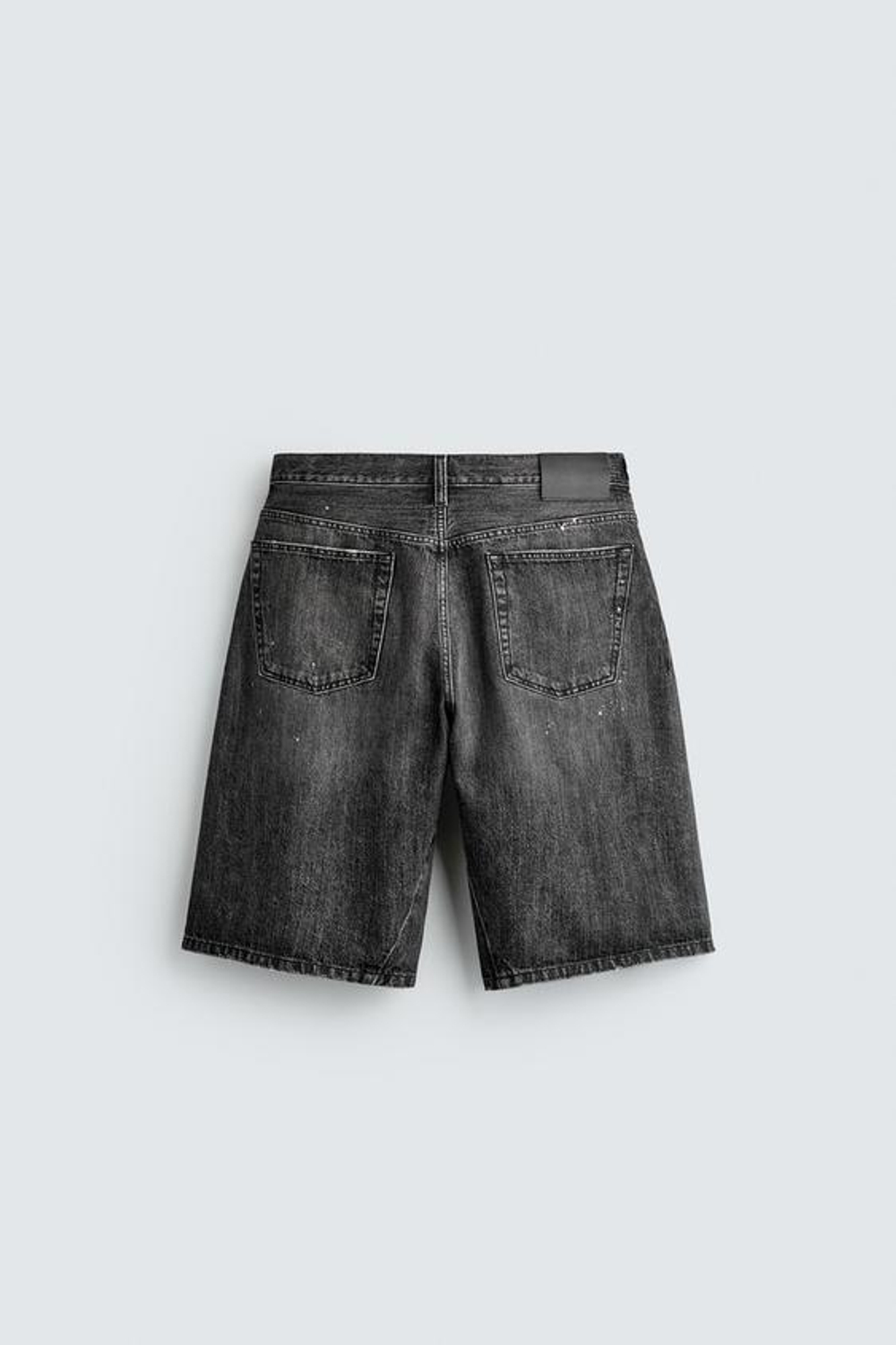 ZARA ДЖИНСОВЫЕ ШОРТЫ BAGGY FIT, УГОЛЬНЫЙ
