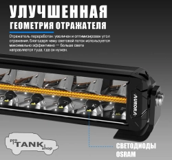 Балка AURORA ALO-P-D10-40-R14Y-AW 40″ 720W + ДХО белый/янтарный