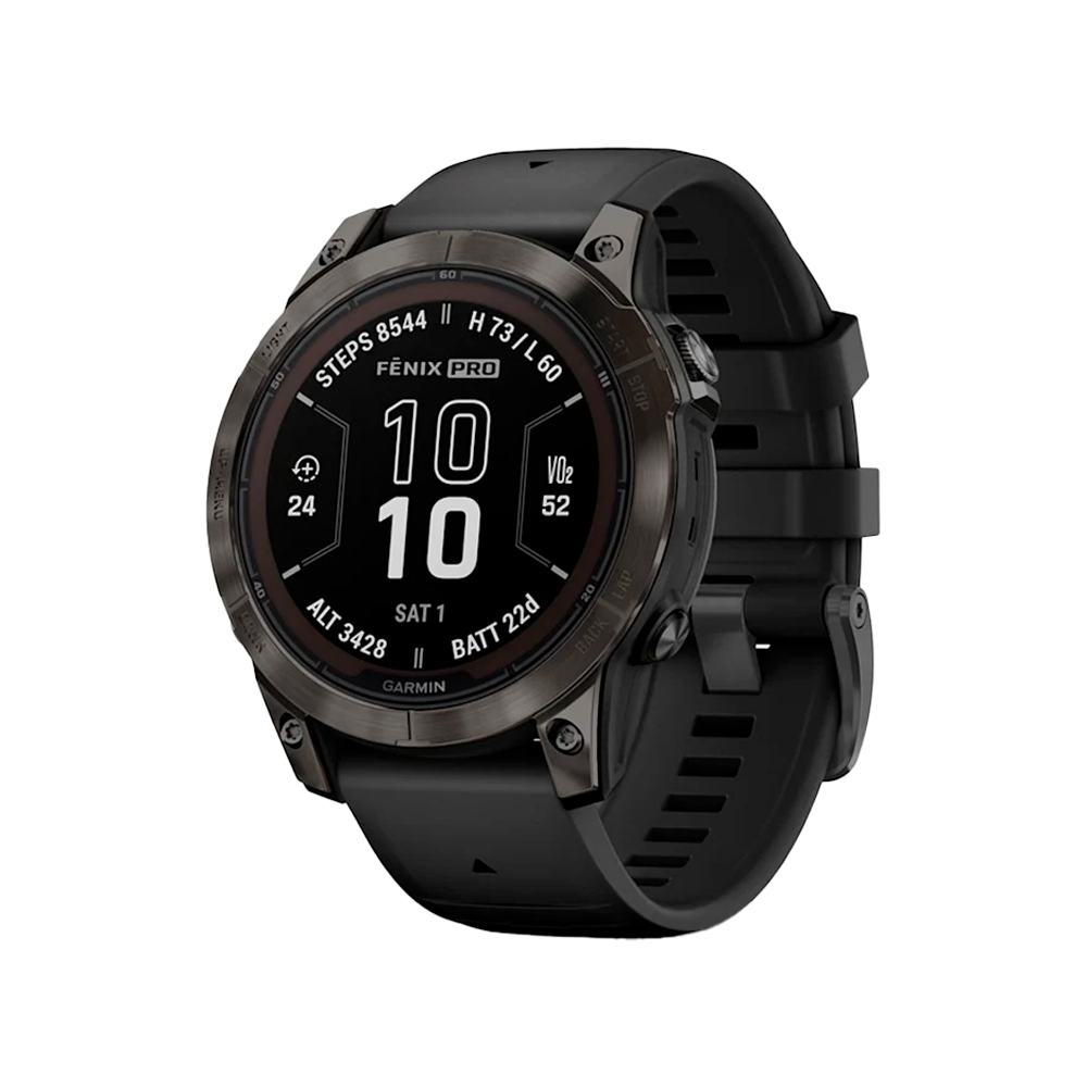 Умные часы Garmin Fenix 7 Pro, 47mm, Sapphire Solar Carbon Grey DLC Titanium with Black Band (010-02777-11)