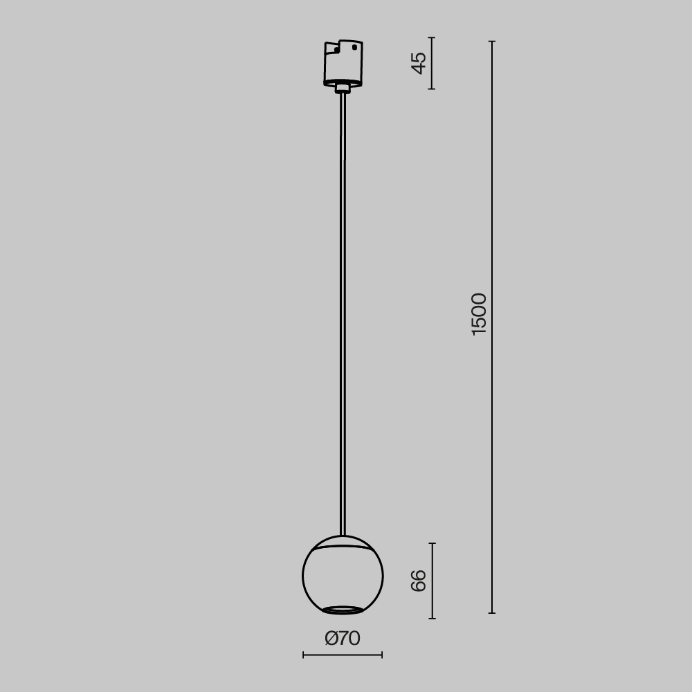 Трековый подвесной светильник Technical TR165-1-8W3K-M-B