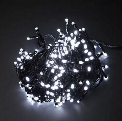 Гирлянда нить LED 200L (9m) Белый (черный провод)
