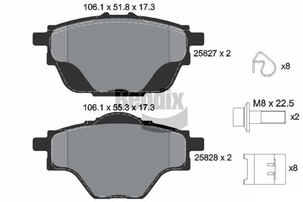 BENDIX Braking - BPD1162-BEN - Brake Pad Set, disc brake