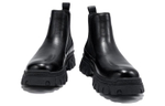 FAIRWHALE Split Cow Leather, Top Grain Cow Leather Ankle Boots Men"s Black
