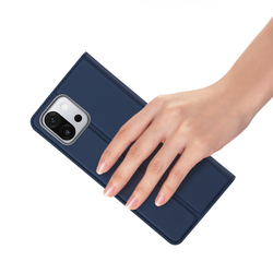 Чехол книжка из PU кожи синего цвета от Dux Ducis для смартфона OnePlus 13T и 13S, серия Skin Pro Series Case