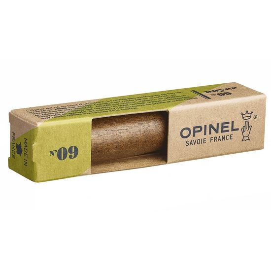 Складной нож Opinel №9, нержавеющая сталь, ореховая рукоять в картонной коробке, 002425 c клинком из стали Sandvik™ 12С27