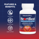 NaturesPlus, HeartBeat, поддержка сердечно-сосудистой системы, 90 таблеток в форме сердца