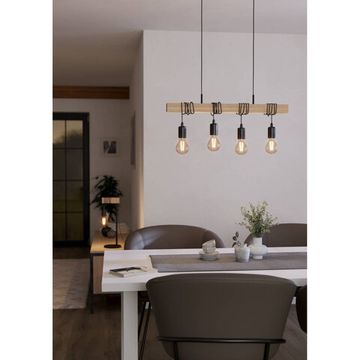 Подвесной светильник 4*E27 43512 черный/коричневый TOWNSHEND Eglo