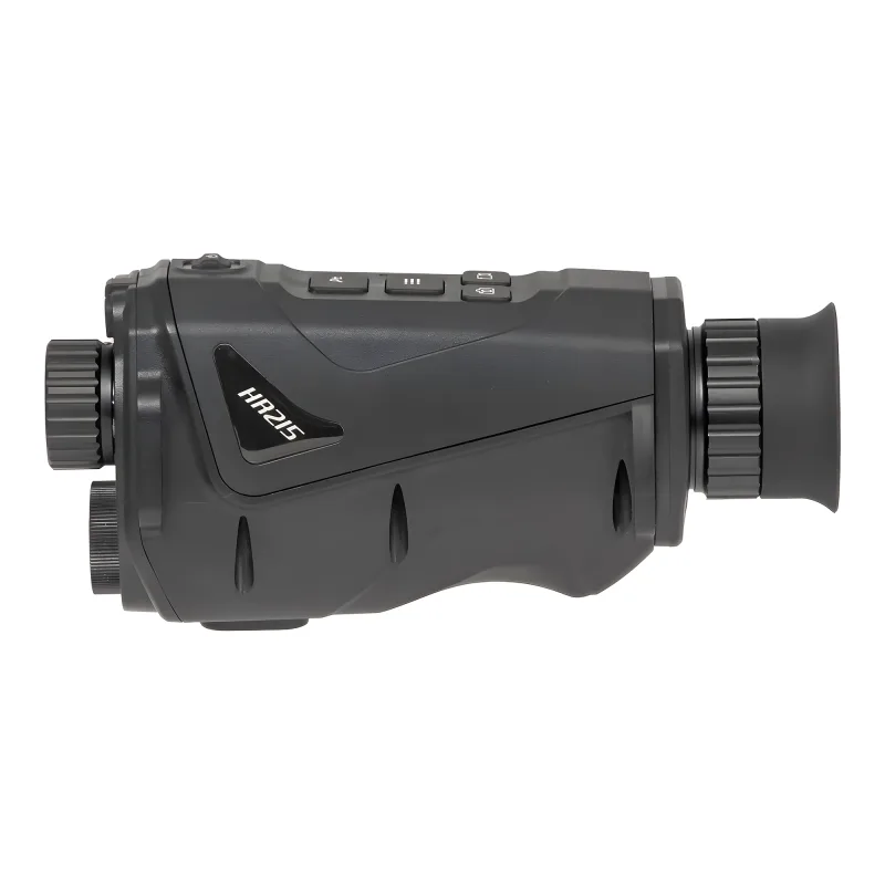 Тепловизионный монокуляр Hunter HR215 256х192, AI 384x288, D15, WiFi - вид сбоку, логотип HR215
