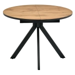 Стол Bradex Home Rudolf круглый раскладной 100-130x100x75см, Дуб Вотан, чёрный