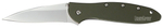 K1660OL Leek - нож склад., алюм. рук-ть оливк.,клинок Sandvik 14C28N