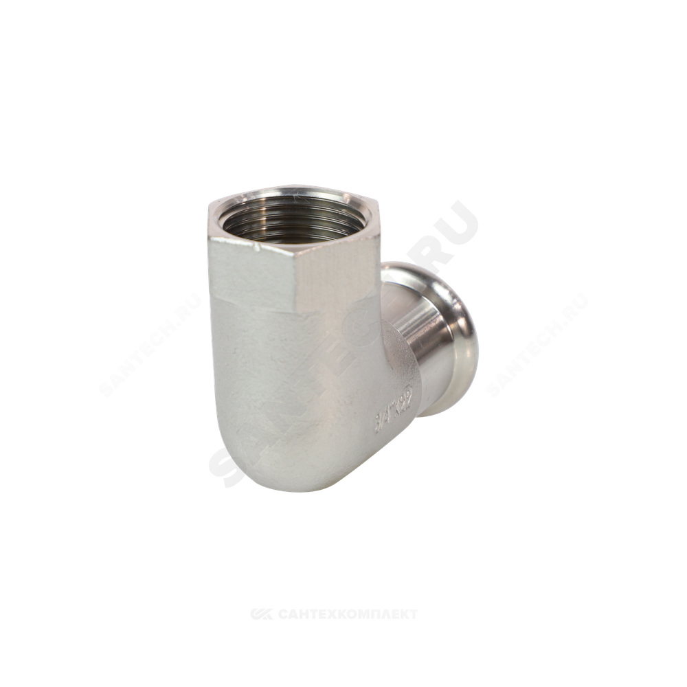 Угольник сталь нерж AISI 316L 90гр Дн 22х3/4" Ру16 пресс/ВР Inoxpres RM 198304022