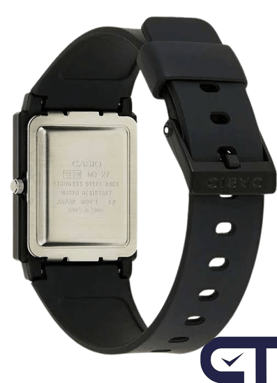 CASIO MQ-27-7B — классические аналоговые часы с белым циферблатом