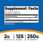 Nutricost, таурин, без добавок, 250 г (8,9 унции)