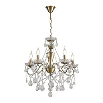 Люстра подвесная 7*E14 8346/7 бронза/прозрачный LUINA Lumion