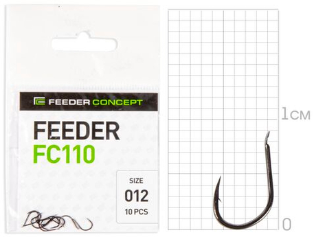 Крючки FC FEEDER, серия FC110, №12, уп. 10шт