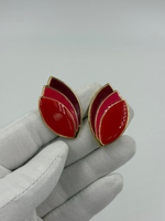 Серьги с красной эмалью