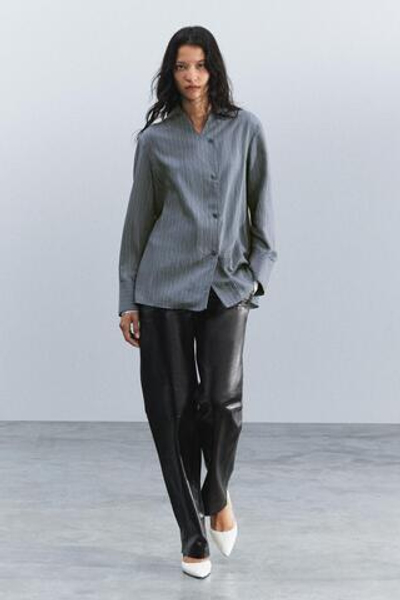 РУБАШКА В ПОЛОСКУ С ЗАПАХОМ — ZW COLLECTION — ZARA