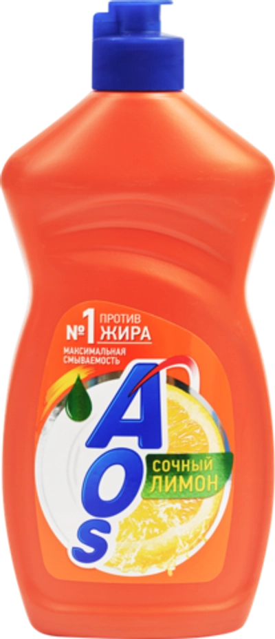 Aos Средство для мытья посуды Сочный лимон 450мл
