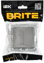 BRITE Выключатель 2-клавишный перекрестный 10А ВС10-2-3-БрС сталь IEK