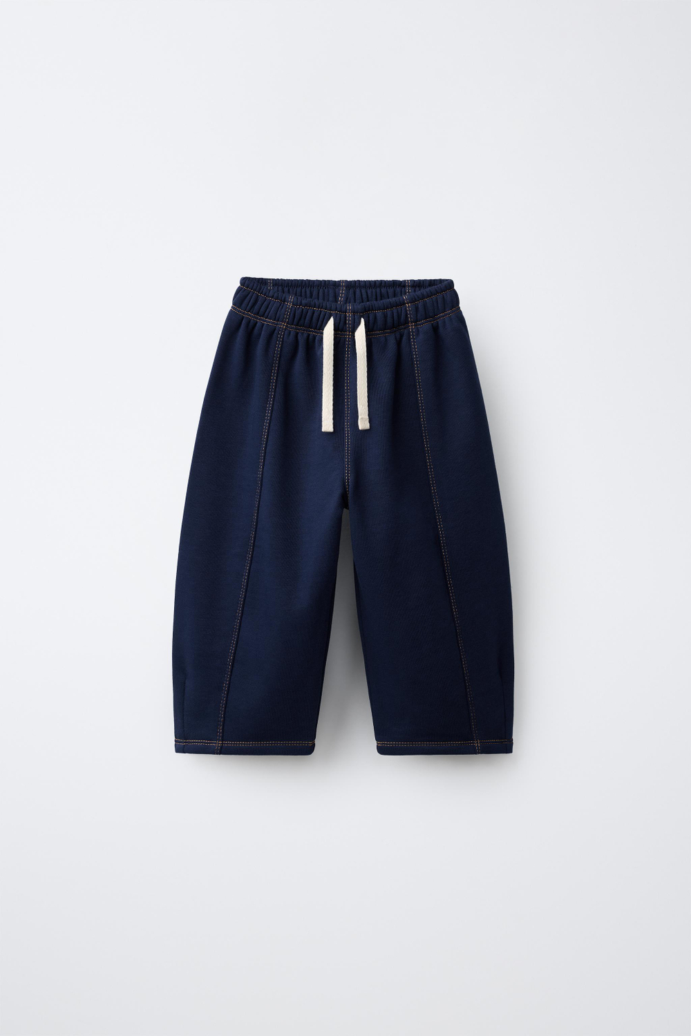 ZARA БРЮКИ BALLOON С ОТСТРОЧКОЙ, МОРСКОЙ СИНИЙ