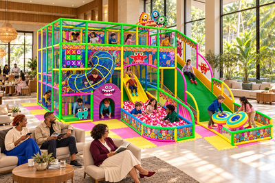Детский игровой лабиринт «Граффити» 93.75 м² (12,5*7,5*4 м)