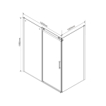 Душевой уголок Комо (Como) VSR-1C1015CL, 1500*1000, хром, стекло прозрачное,