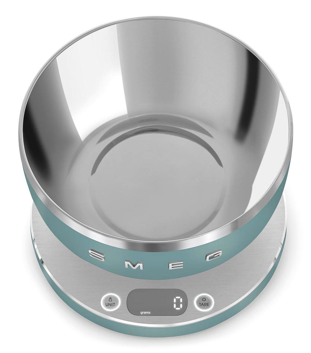 Кухонные весы SMEG, цифровые, максимальный вес 5 кг, шаг 1 г, цвет изумрудно-зеленый (KSC01EGMWW)