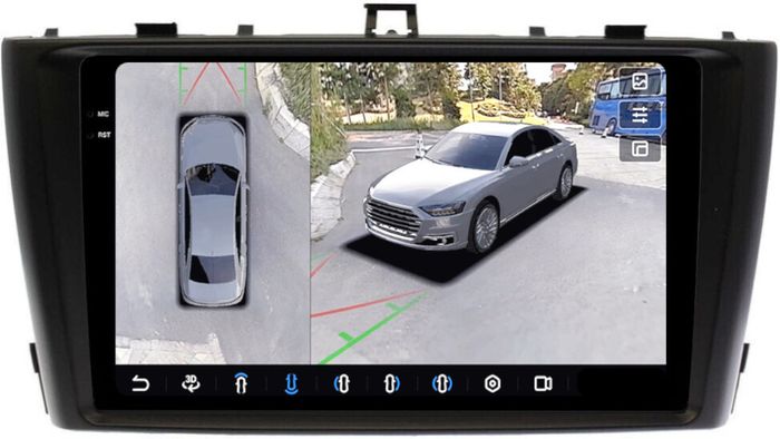 Магнитола для Toyota Avensis T270 2008-2015 (рамка черная) - FarCar BX9-360-8010B монитор 9.5" 2K QLED на Android 13, Быстрая, CarPlay, 4G SIM-слот, 4 камеры в комплекте