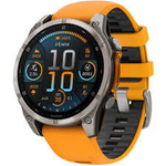 Смарт-часы Garmin Fenix 8 Amoled 47 мм Sapphire Titanium, оранжевый браслет, 010-02904-11
