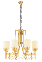 Люстра подвесная NewRgy 8697/8LT BRASS, 8×40 Вт, латунная