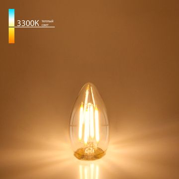 Лампа светодиодная BLE2733 Свеча CW35 9W 3300K E27 прозрачный Elektrostandard